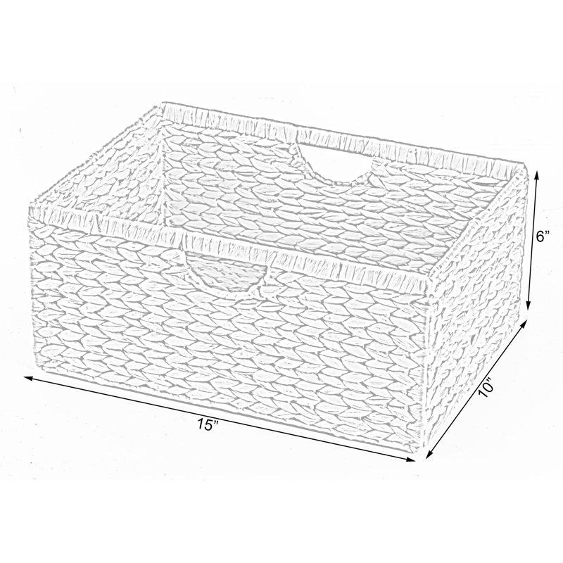 Panier en osier naturel jacinthe d'eau, H 6 po x l 15 po x P 10 po