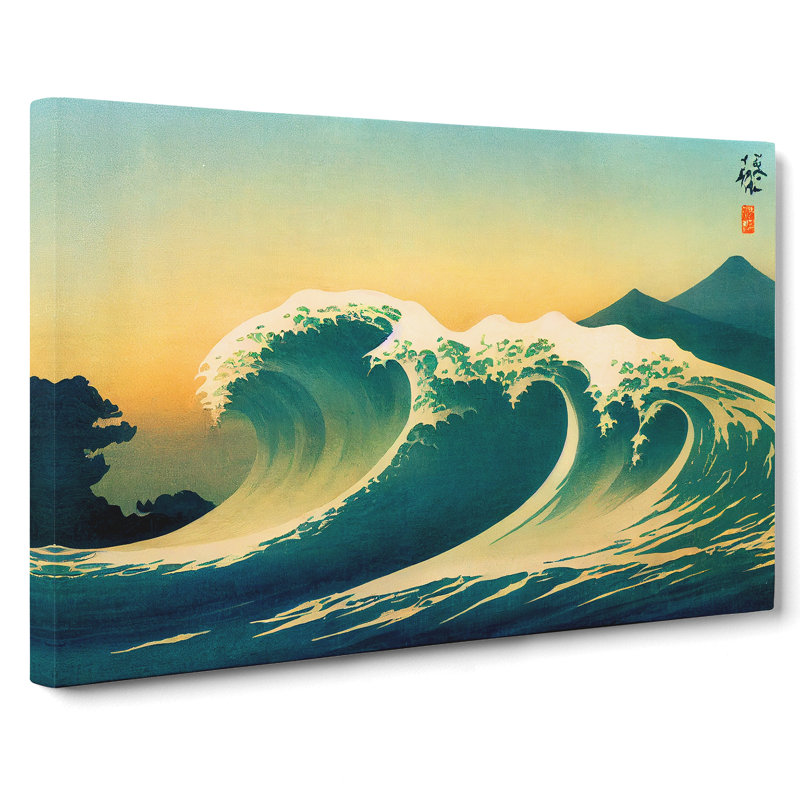 Traditional Japanese Wave Vol.1 - Wrapped Canvas, 35cm H x 50cm W x 3cm D