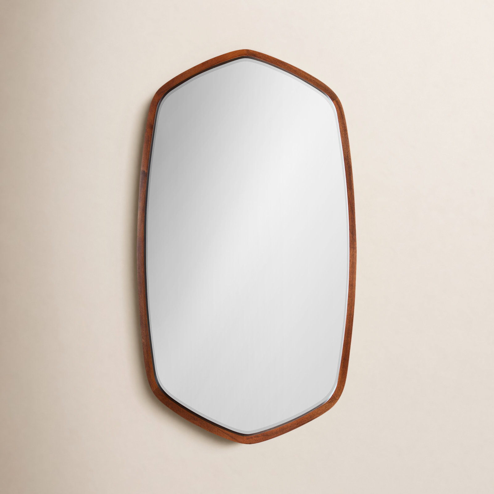 Glover 20" Accent Mirror, Walnut Brown, 36" x 20", Horizontal and Vertical