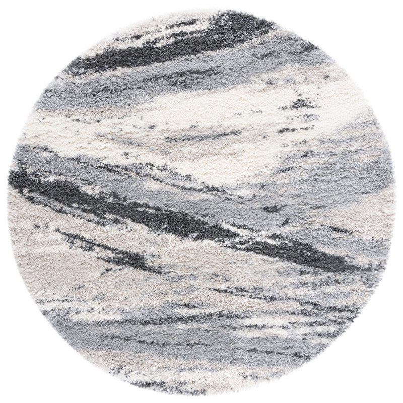 Tapis à poil long 800 po Fontana, Rond 6 pi 7 po