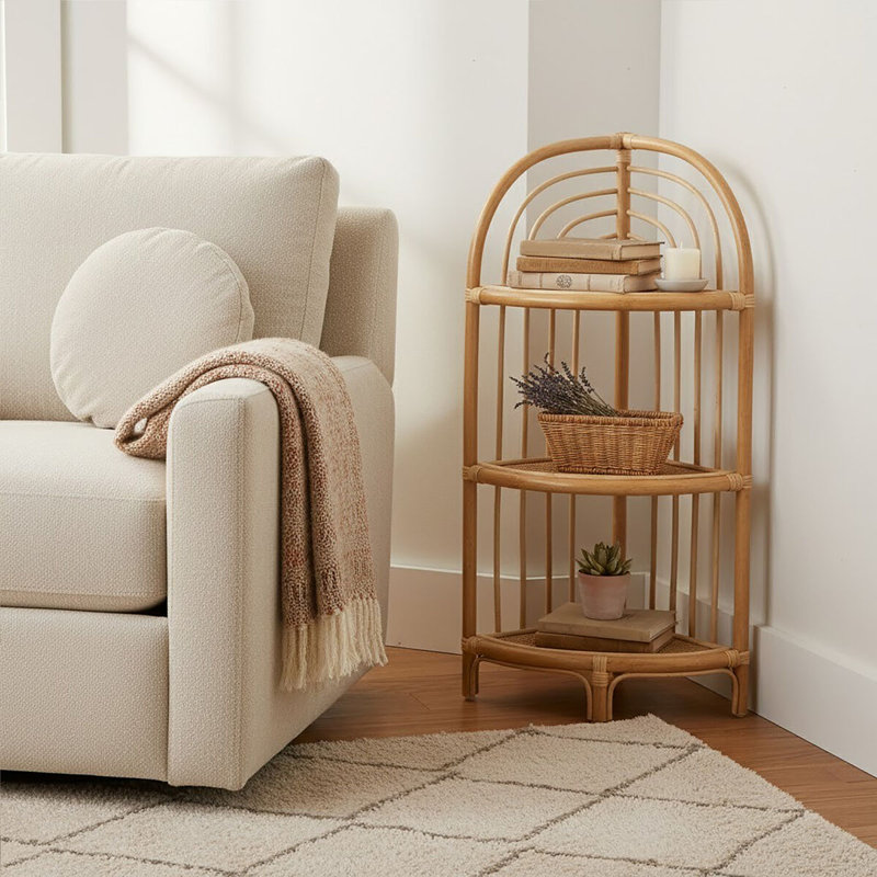 Bourbeau 46 cm W Rattan Shelving Unit