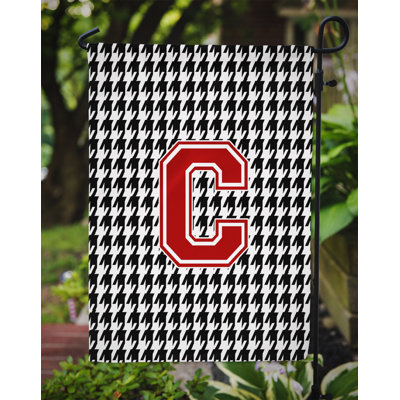 Drapeau de jardin à motif recto-verso noir Houndstooth