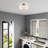 Copper Linen Blend Semi Flush Mount-186255095-186255094