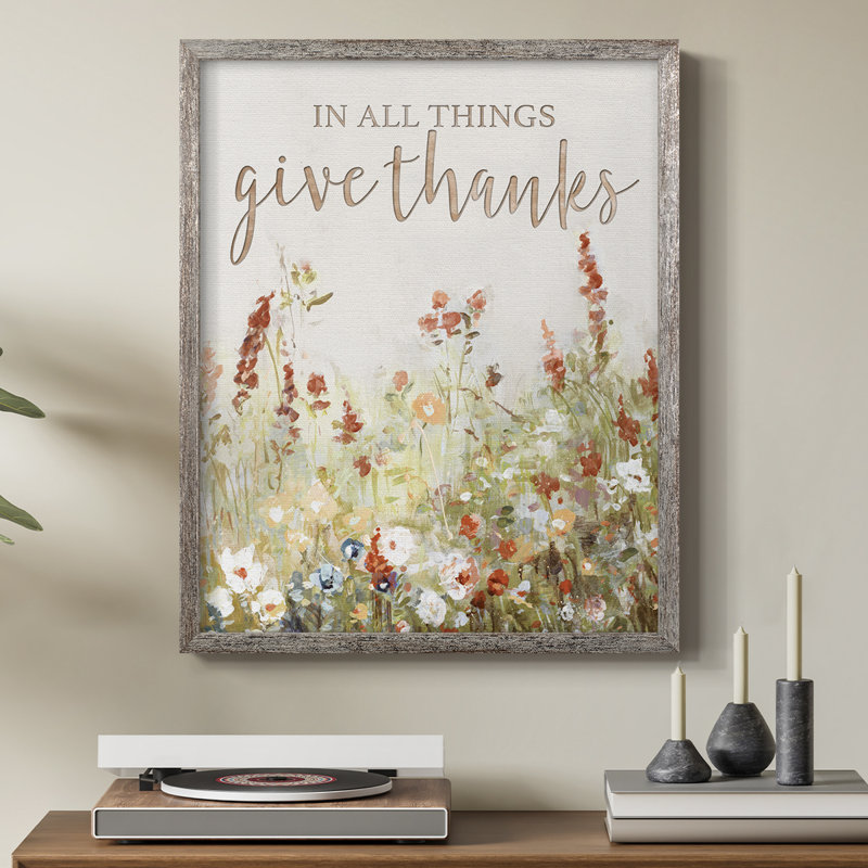 Give Thanks Framed Print - Solid Wood