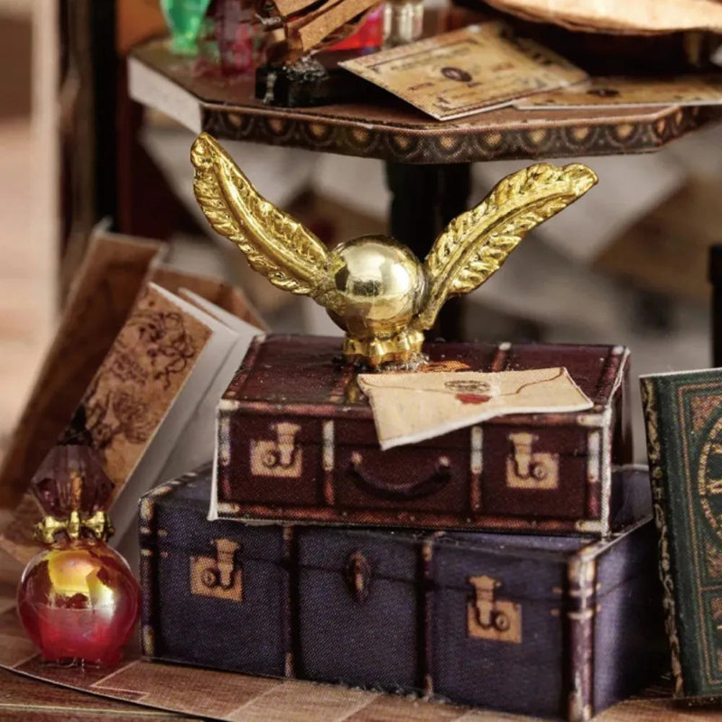 Ensemble de boîte de chambre miniature Wizardi - Ensemble de maison de poupée Time Magic