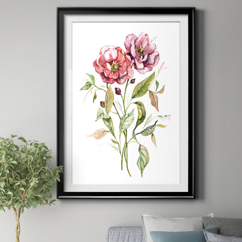 Fleurs sauvages - Cadre photo, reproduction d'art sur papier, Noir, H 26,5 po x l 36,5 po x P 1,5 po