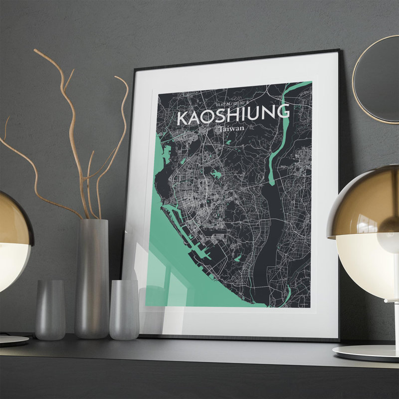Kaoshiung City Map In Dream - No Frame Print, 27.6cm H x 19.7cm W x 0.05cm D