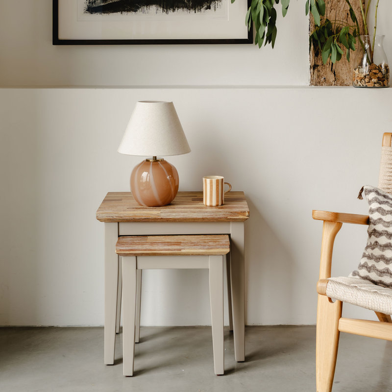 Doria Solid Wood Nesting Tables, Truffle