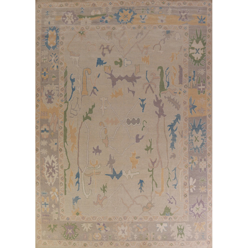 Vegetable Dye Oushak Turkish Area Rug 9x12