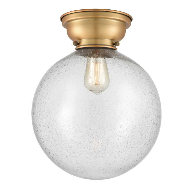 Plafonnier encastré 1 lampe 12 po Alstrom, Laiton brossé, Grainé, DEL