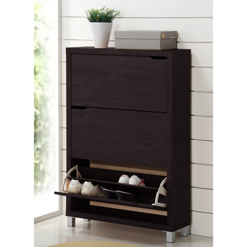 Armoire à chaussures Simms, Brun foncé