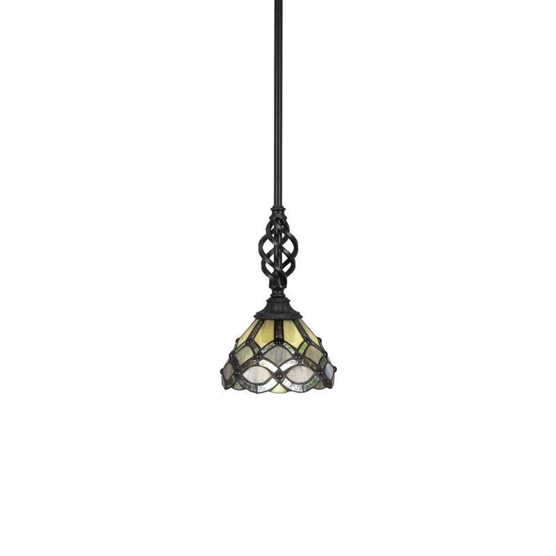 Mini-luminaire suspendu Eleganté, Noir, H 61,75 po x l 7 po x P 7 po