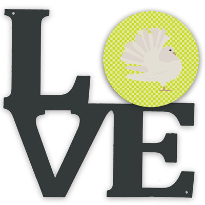 Décoration murale en métal love fantail pigeon check