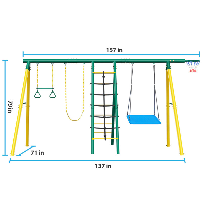 ANGGREK Steel Swing Set with 2 Swing(s)