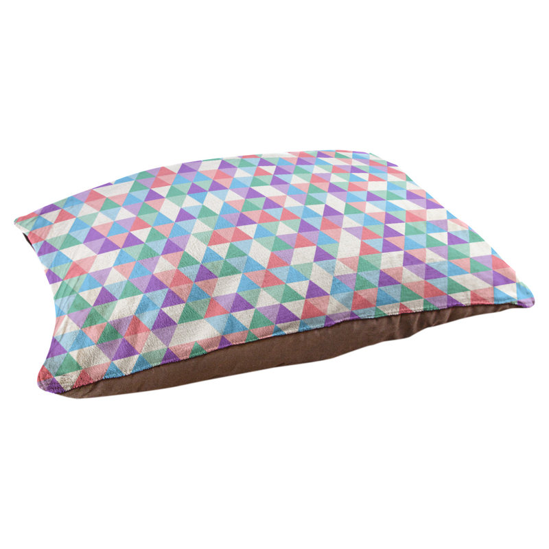 Coussin d’extérieur triangle Campion, Moyen (L 29,5 po x P19,5 po x H 9,5 po), Bleu / Rose / Vert