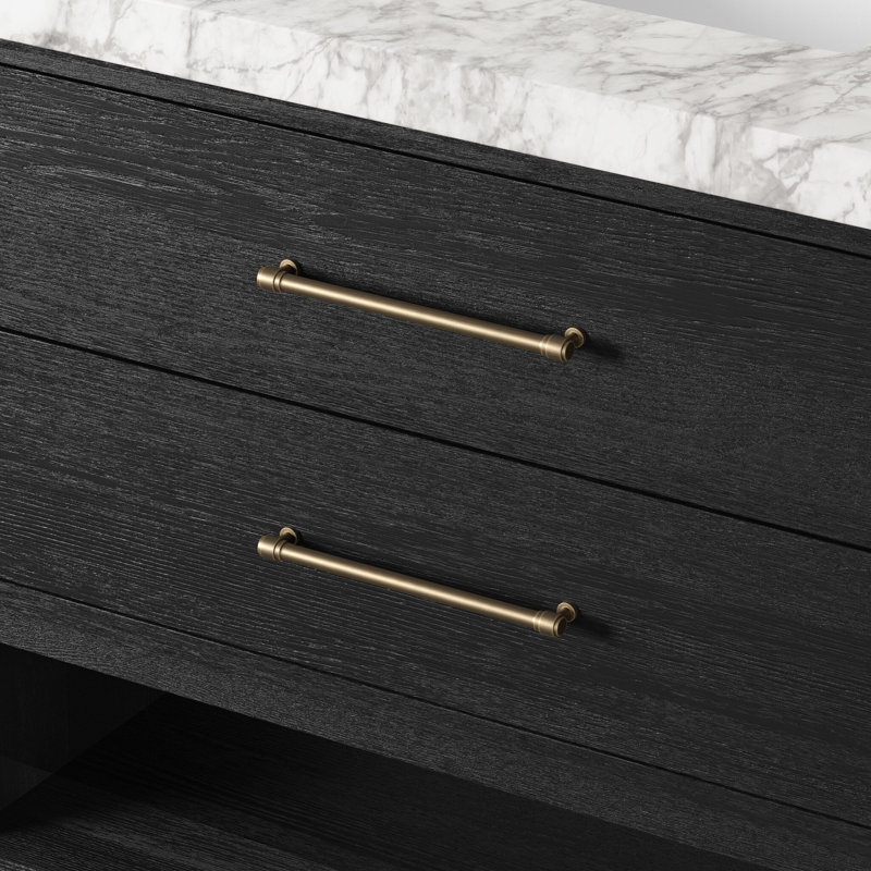 Meuble-lavabo simple Abington - marbre de Carrare, Noir