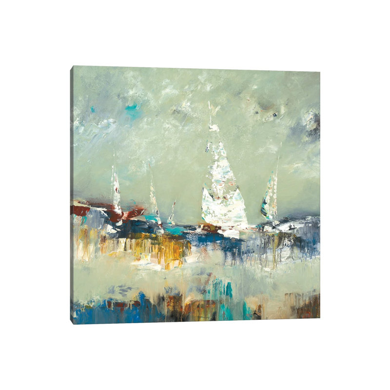 Sailing Away by Lisa Ridgers - Wrapped Canvas Painting, 66.04 cm H x 66.04 cm W x 3.175 cm D