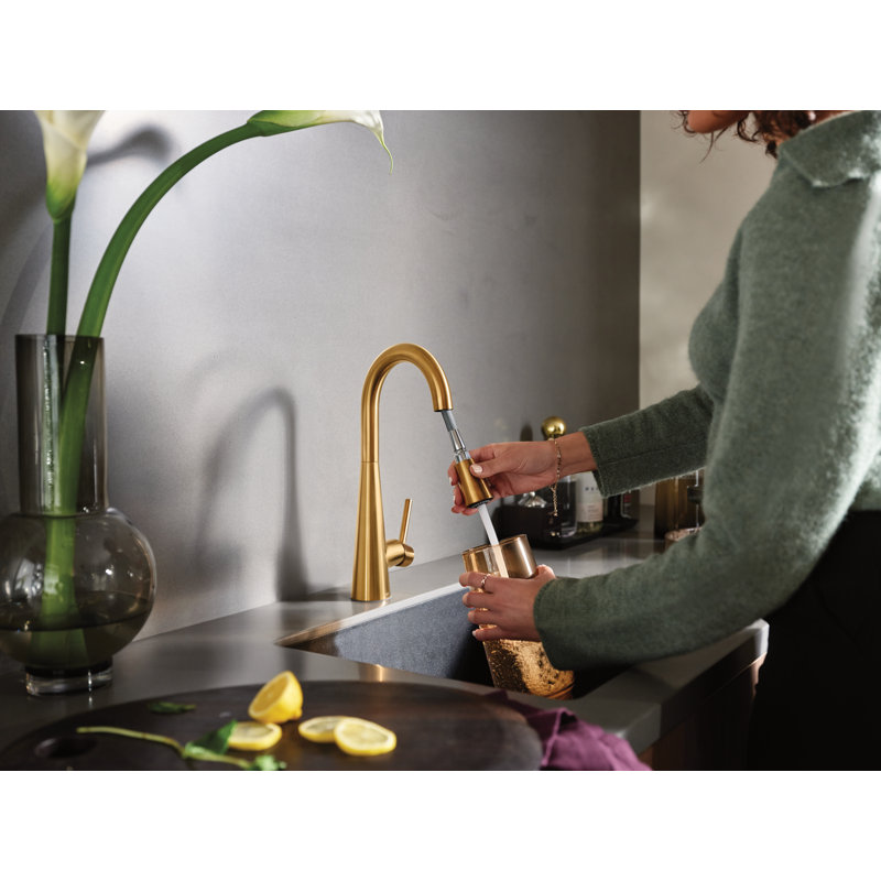 Sleek High Bar Faucet, Brushed Gold