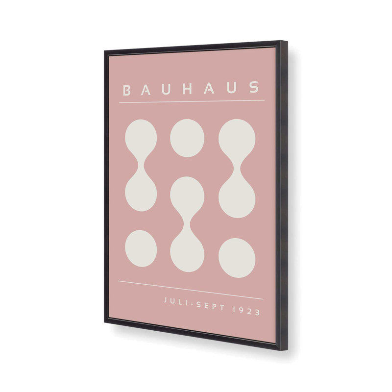Impression sur roulettes rose Bauhaus Flow II, Reproduction encadrée sans passe-partout, Zinc patiné