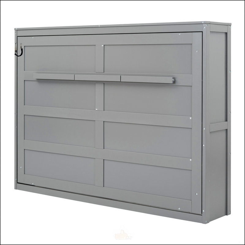 Lit escamotable double, Gris, Double