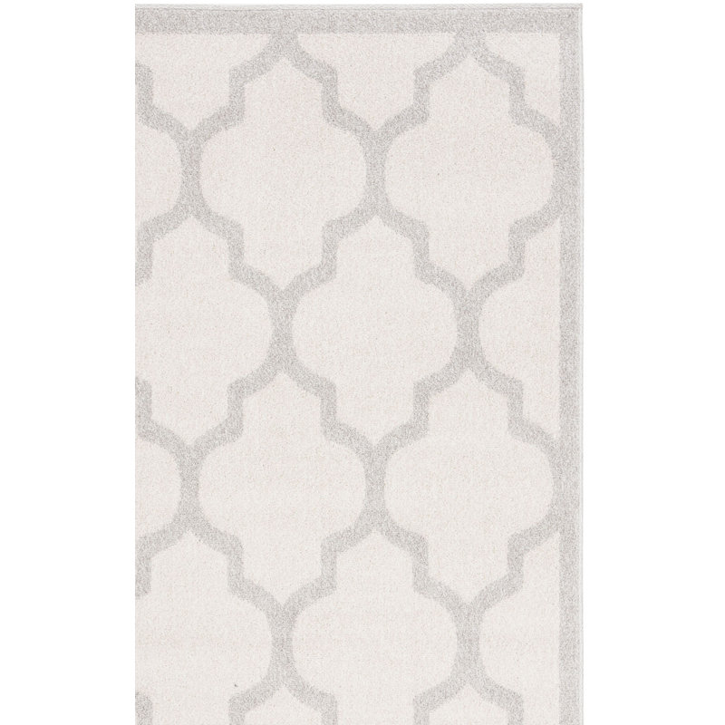 Tapis géométrique beige / gris clair Ammundsen, Tapis de couloir 2 pi 3 po x 15 pi