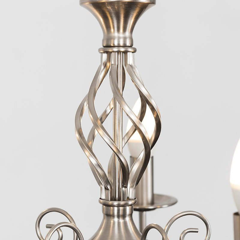 Basile 5 - Light Candle Style Chandelier, 86.5cm H x 46cm W x 46cm D, 3000, Chrome