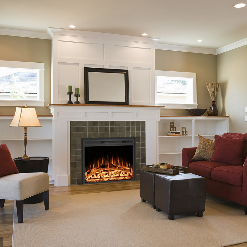 Virdi Electric Fireplace Insert, 24.92" H x 33" W x 6.5" D