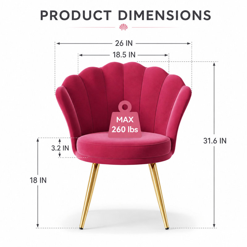 Chaise rembourrée Elegant, Rose foncé