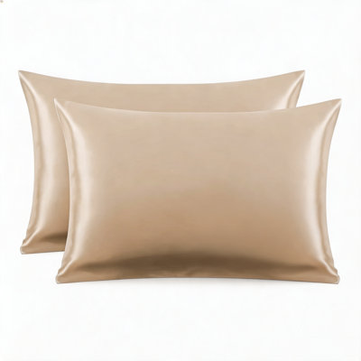 2‑Pack Satin Pillowcases, Envelope Closure Silky Smooth Satin Pillow Case Set for Hair and Skin, Queen Size Pillow Covers