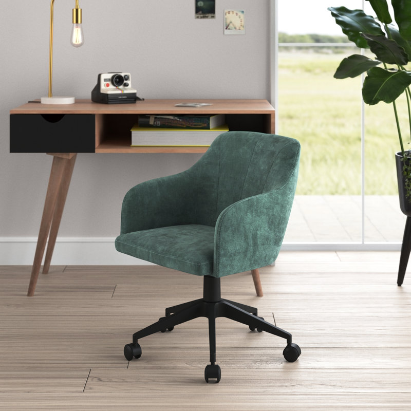 Nate Velvet Office Chair, Green