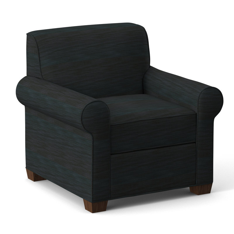 Finn Upholstered Armchair, Montana Walnut, Ridgecrest Midnight