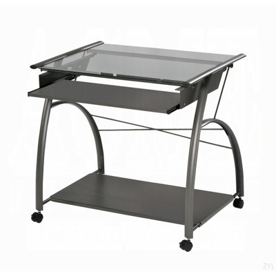 Bureau d'ordinateur à finition étain