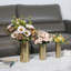 3 Piece Gold Metal Table Vase Set