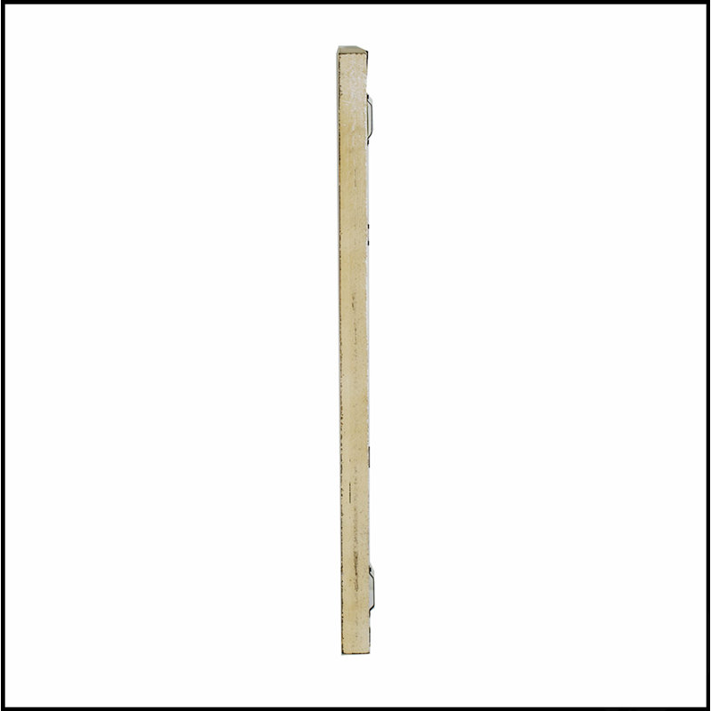 Miroirs muraux rectangulaires en bois avec cadre blanc vieilli, parfait pour un décor moderne et rustique