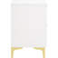 Table de chevet blanche et dorée pour la chambre à coucher - 2 tiroirs, rangement spacieux, look, joints inclus et amplement d'espace de rangement, style