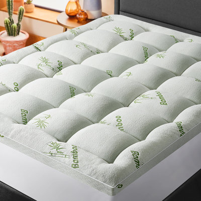 Mattress Topper King Size, Extra Thick Viscose Made from Bamboo, Quilted Thick Pillow Top Mattress Pad, Breathable Mattress Protector with 8-26 Inch Deep Pocket