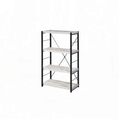 Jurgen Antique White & Black Finish Bookshelf