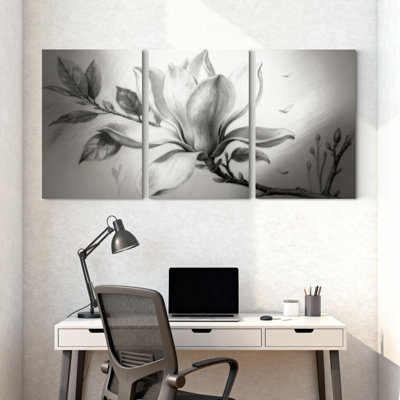 Ensemble de 3 impressions sur toile Magnolia