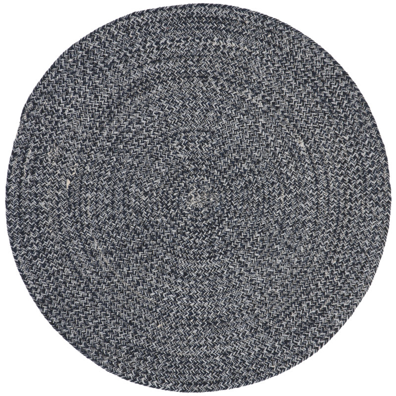 Manzanares Hand Woven Cotton Chevron Rug, Round 3'
