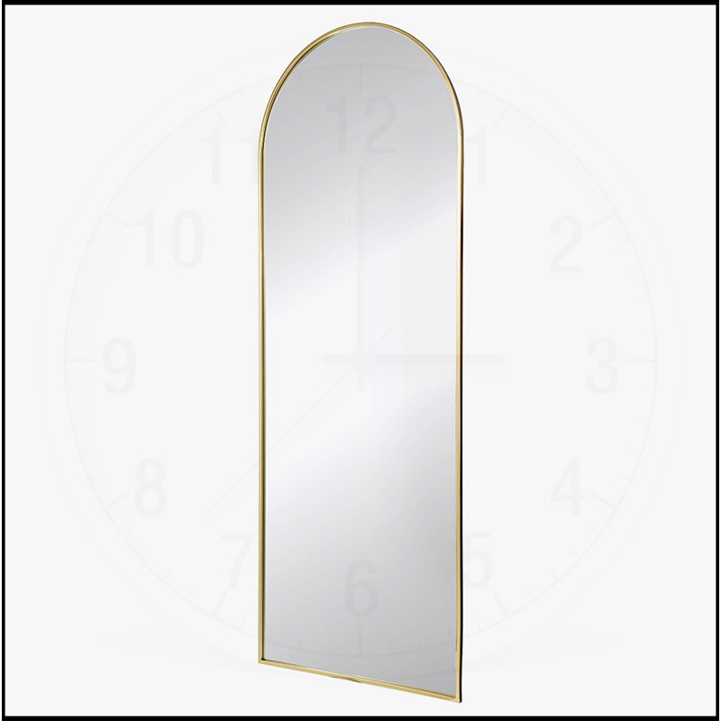 Élégant miroir de corps en arche avec cadre doré, une pièce de décoration superbe et fonctionnelle pour tout espace.