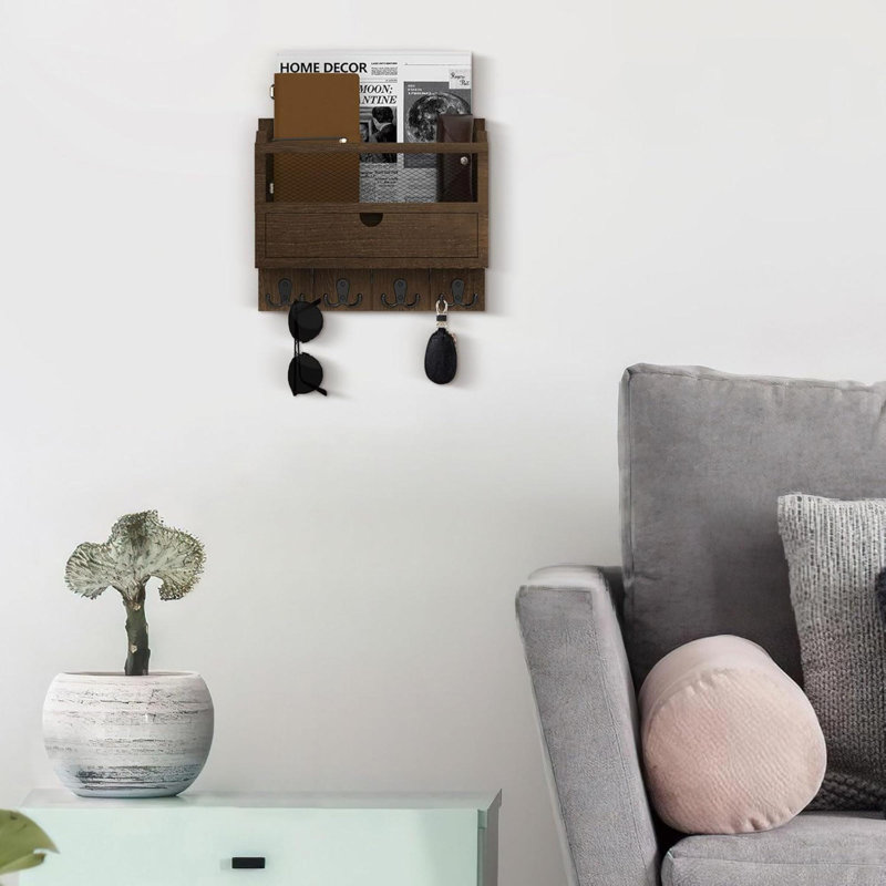 Wood Wall Organizer, Brown