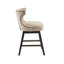Siège pivotant de l 21 po x H 37 po - Revêtement beige, bois de café foncé, siège en bois massif et contreplaqué, finition, assemblage requis