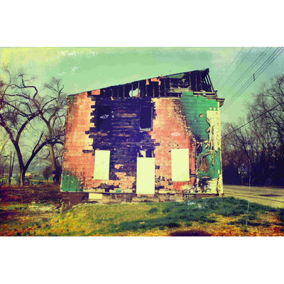 " Pho To Distressed Brick Building "