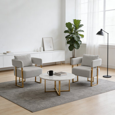 Ensemble de 2 chaises d'appoint rembourrées
