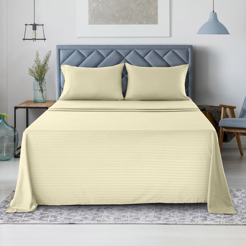 Lux Decor Collection Brushed Microfiber Sheet Set with Fitted Flat Sheets & Pillowcase, Queen Sheet Set with 2 Pillowcases