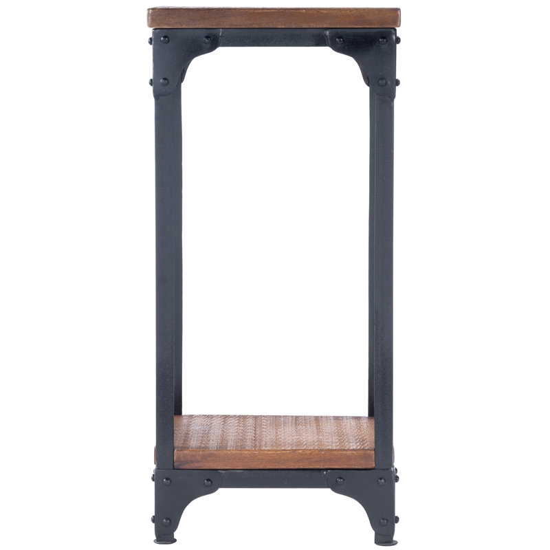 Grimsley Wood & Iron Pedestal Stand, Dark Brown