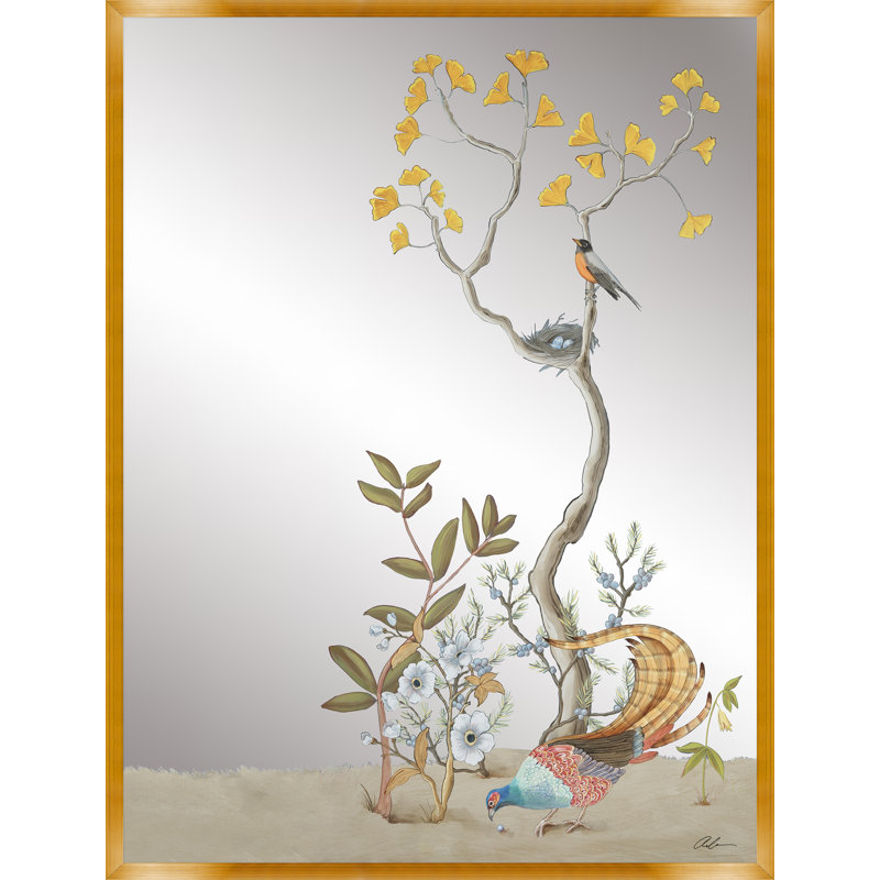 Pheasantly Surprised II Mirror, 41.25" H x 31.25" W