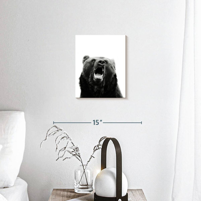 «Snarling Grizzly Bear» sur toile, H 8 po x l 10 po x P 1 po