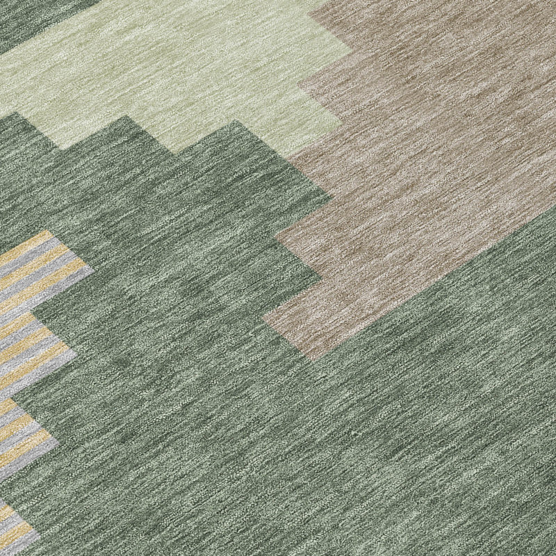 Tapis intérieur / extérieur lavable à la machine Chantille ACN2847, Basilic, 10 pi x 14 pi