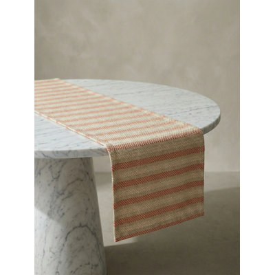 Red Marina Stripe Indoor Outdoor Table Runner 14x72